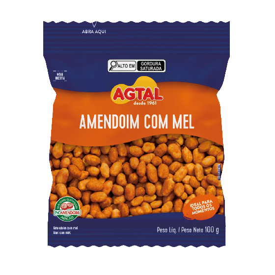 Embalagem de amendoim com mel reduzida